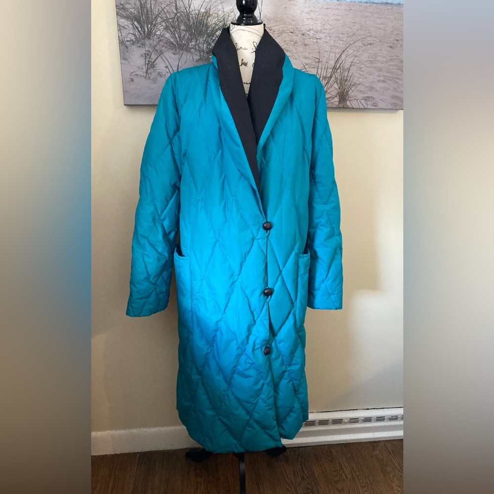 Vintage Company Store full length down quilted puffer coat jacket, sz medium